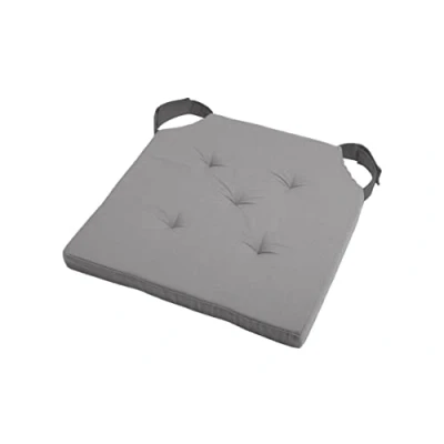 Afbeelding van Stof Textile stoelkussen DUO grijs 38 x 4 cm klittenband sluiting zitkussens binnen/buiten