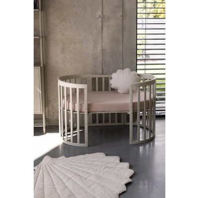 Afbeelding van Multifunctioneel OVAAL 7 in 1 Babybed / peuterbed incl. matras Olive Olijfgroen ledikant bed meegroei