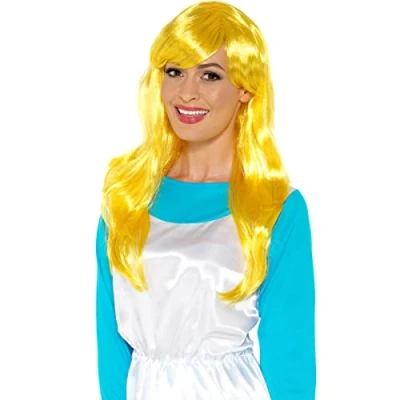 Afbeelding van FUNIDELIA Smurfin pruik voor vrouwen The Smurfs Geel