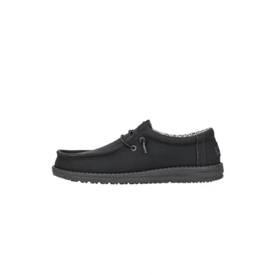 Afbeelding van Hey Dude Men&#039;s Wally Classic Black/Charcoal Size 13, Men’s Shoes, Slip on Loafers, Comfortable &amp; Light Weight
