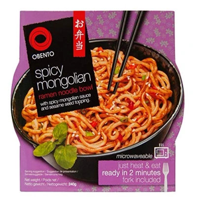 Afbeelding van Obento Spicy Mongolian Ramen Noodle Bowl 240 g