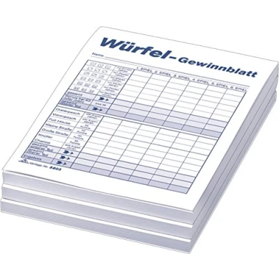Afbeelding van Dobbelspel winnend blad Pad DIN A6, 3 x 85 vellen