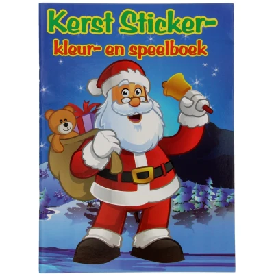 Afbeelding van kerst sticker en kleurboek A4