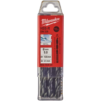 Afbeelding van MILWAUKEE 4932363524 HSS R metaalboor DIN 338 9x125mm (10 st.)