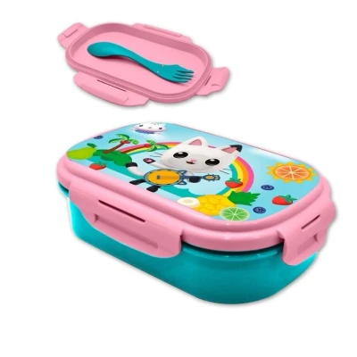 Afbeelding van Gabby&#039;s Dollhouse Lunchbox met bestek Cat Adventures 8435507876605