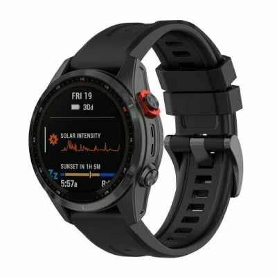 Afbeelding van Siliconen sportbandje Zwart Garmin Quatix 8 47mm