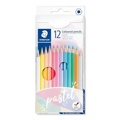 Afbeelding van kleurpotloden kartonnen etui 12 st pastel