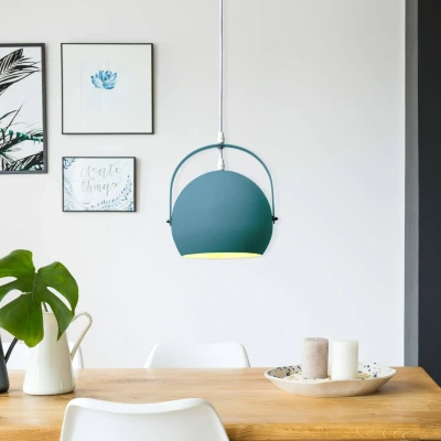 Afbeelding van Hanglamp Colorado met ronde kap, blauw