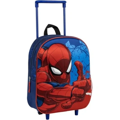 Afbeelding van Schoolrugzak met Wielen Spider Man Blauw 3D