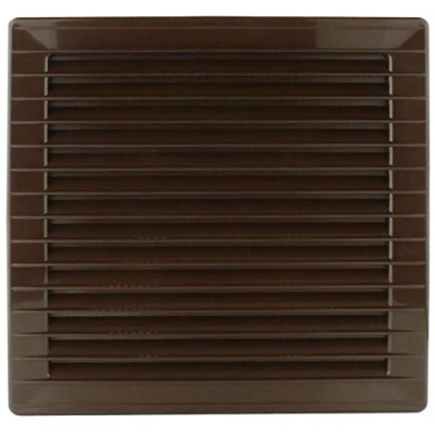 Afbeelding van MKK ventilatierooster vierkant Ø 100, 120, 125, 150 mm, met kunststof lamellen, diameter 160 bruin