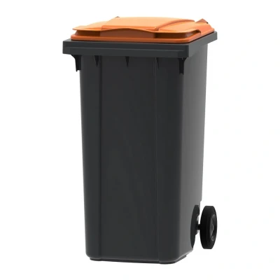 Afbeelding van Mini container 240 liter grijs/oranje