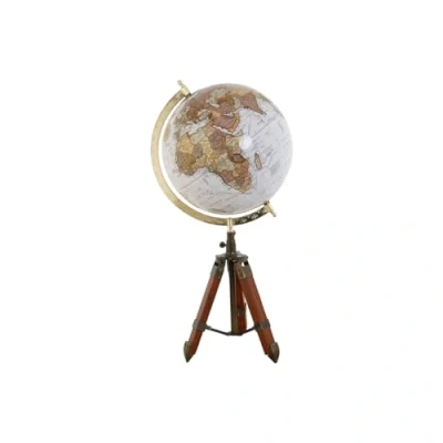 Afbeelding van Wereldbol Home ESPRIT Bruin PVC Mangohout 27 x 25 55 cm