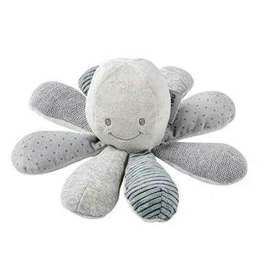 Afbeelding van Nattou Octopus Lapidou Activiteiten Knuffel 25 cm Grijs