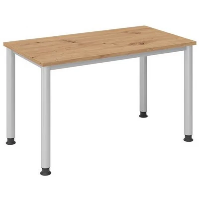 Afbeelding van HILO 612 S Bureau Tafelhoogte I In hoogte verstelbaar 120 x 67 Essen Eik/Zilver