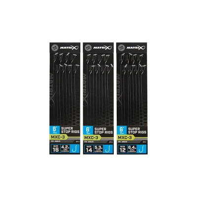 Afbeelding van Matrix Onderlijn MXC 3 Super Stop Rigs 6 (15cm) Eyed Barbless Maat : Haak 16