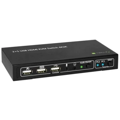 Image de Techly 2x1 usb hdmi kvm switch 4kx2k idata hdmi2u noir commutateur écran, clavier et souris 028696