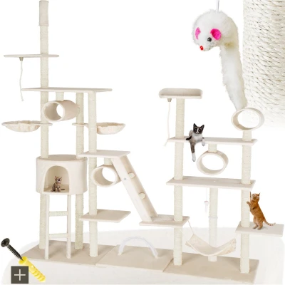 Afbeelding van tectake® Krabpaal Snooky 261cm beige 403916 kattenkrabpaal kattenpaal