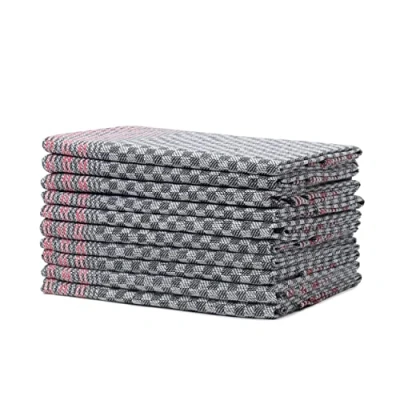 Afbeelding van Set van 10 multifunctionele doeken, 100 procent katoen, 50 x cm antraciet