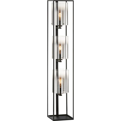 Afbeelding van Fischer &amp; Honsel Vloerlamp Samu 3x E27 max. 40 W (zonder verlichtingsmiddel) Zwarte Zandgrond Metaal