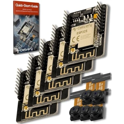 Afbeelding van AZDelivery 5 x ESP32 Cam Modul (ESP32 Wifi/Bluetooth Module inclusief camera) compatibel met Arduino