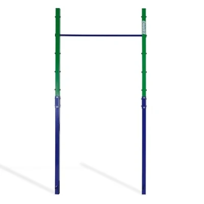 Afbeelding van ZERRO Parallelle artistieke gymnastiek, maximaal draagvermogen 150 kg, gymnastiekstang, in hoogte verstelbare enkele stang voor buiten groen blauw