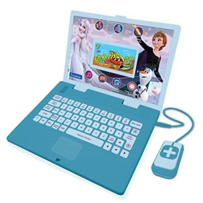 Afbeelding van Lexibook, Frozen JC798FZi1 tweetalige educatieve laptop, Engels/Frans, kleurenscherm, speelgoed voor kinderen met 130 leeractiviteiten, spelletjes en muziek, blauw/paars,