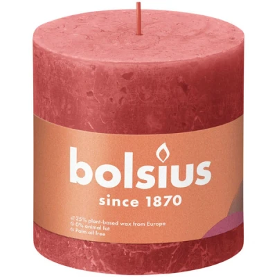 Afbeelding van Bolsius kaars rustiek Blossom Pink 100/100 mm