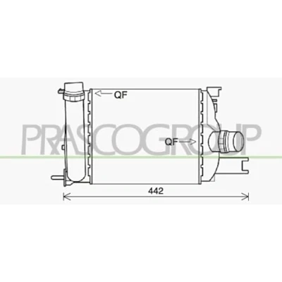 Afbeelding van PRASCO DA226N001 Intercooler met snelkoppelingen DACIA: SANDERO 2, Dokker Express, Estate, RENAULT: Clio 4