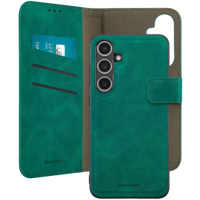Afbeelding van imoshion Hoesje Geschikt voor Samsung Galaxy S24 FE Met Pasjeshouder Uitneembare 2 in 1 Luxe Bookcase Donkergroen