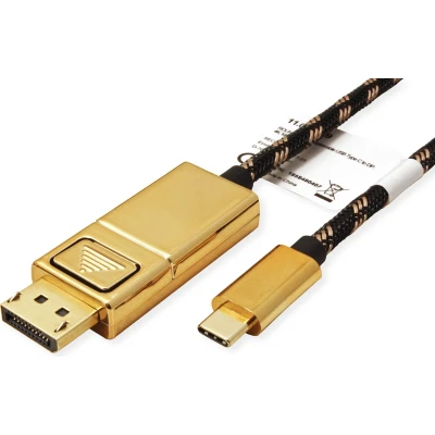 Afbeelding van USB C naar DisplayPort kabel Roline 1 meter (4K@60Hz, Verguld)