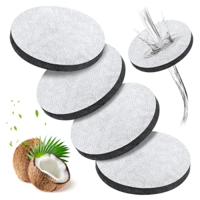 Afbeelding van MicroDisc Lot de 4 filtres à eau pour bouteilles filtrantes Brita Fill et Go Cartouche filtrante Réduit le chlore, les microparticules autres impuretés