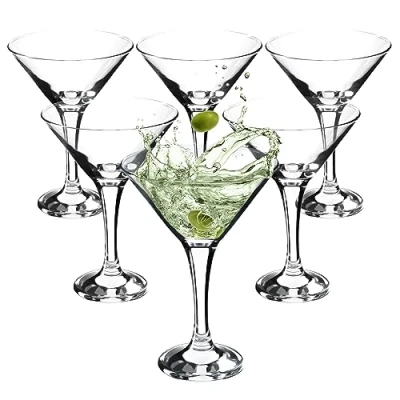 Afbeelding van KADAX Martini glazen, 175 ml, cocktailglazen, van hoogwaardig glas, vaatwasmachinebestendig, voor feest, cadeau, bar, 6 x ml