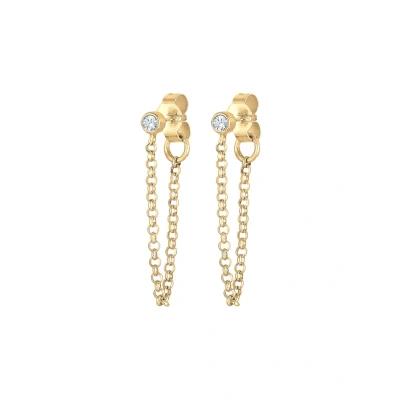 Afbeelding van Elli Double Chain Oorbellen goldcoloured, Dames, Maat: One Size, Gold coloured