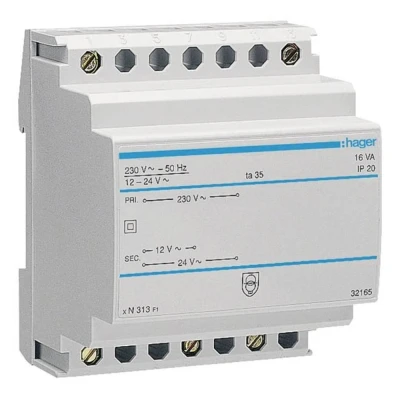 Afbeelding van Hager ST313 Veiligheidstransformator 12 V, 24 V 1.33 A