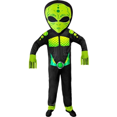 Afbeelding van Widmann Alien Kostuum Gifgroen Science Fiction Ruimtemonster Groen, Zwart Small / Medium Carnavalskleding Verkleedkleding