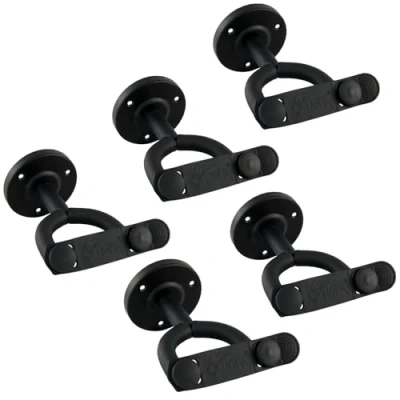 Image de TIGER Lot de 5 cintres mural pour guitare Secure Crochets muraux