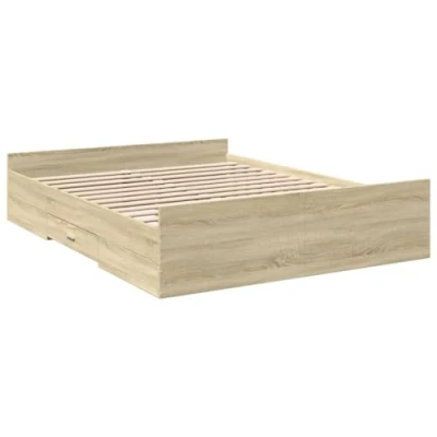 Afbeelding van vidaXL Bedframe met lades bewerkt hout sonoma eikenkleurig 140x200 cm