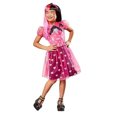 Afbeelding van Rubies Draculaura Kostuum Schattig Roze Kind Meisje Extra Small Carnavalskleding Verkleedkleding