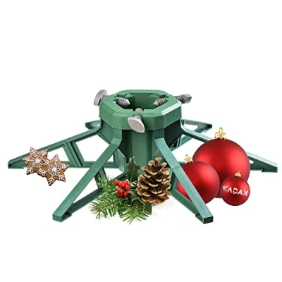 Afbeelding van KADAX Kerstboomstandaard met watertank, moderne robuuste kunststof boomstandaard, verschillende maten, stabiel, groen (boomhoogte tot 3,5 m)