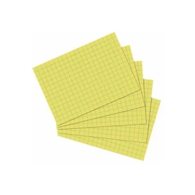Image de Herlitz fiches bristol, format a6, quadrillée, jaune carton, sans bois, quadrillée 5 mm, couleur des lignes bleucontenu 100
