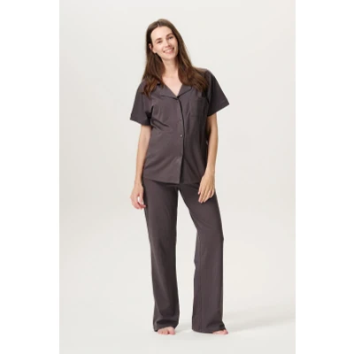 Afbeelding van Noppies Zwangerschaps Pyjamabroek Wiza Forged Iron XXL 95% Organisch katoen / 5% Elastomeer Zwangerschapsondergoed Zwangerschapskleding 95