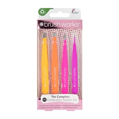 Afbeelding van Brushworks 4 Piece Combination Tweezer SET Makeupkwastje, Dames, Maat: One Size,