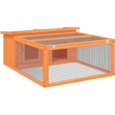 Afbeelding van Konijnenhok 117,5X97X47,5 Cm Massief Grenenhout Bruin