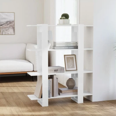 Afbeelding van Boekenkast/kamerscherm 100x30x123,5 cm hoogglans wit