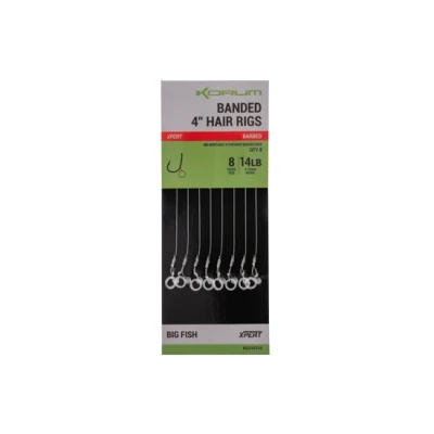 Image de Montages Korum Banded Hair Rigs14lb Size 8 10cm (8 pièces) Bas de ligne coup