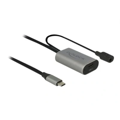Image de Delock Câble d&#039;extension USB 24 pin C (M) pour prise CC (F) 3.1 Gen 1 5 m gris noir
