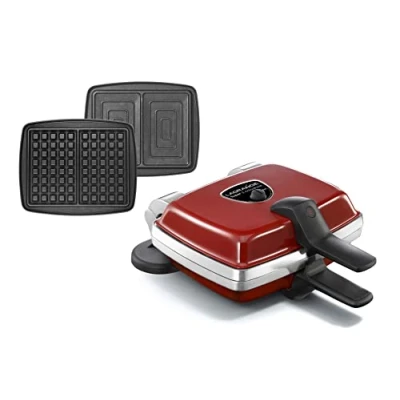 Afbeelding van LAGRANGE Wafelijzer Super 2 anti aanbaklaag rood (wafelplaten + croque monsieur)