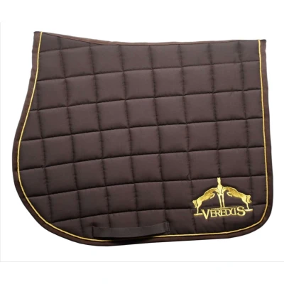 Afbeelding van Veredus Zadeldekje Microfiber Springen Bruin/Goud Full