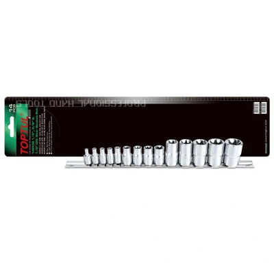 Afbeelding van TOPTUL GAAR1402 Doppenset 14 E profiel Chroom vanadium staal 1/2, 1/4, 3/8 Vierkant