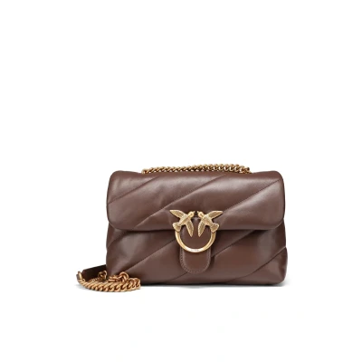 Afbeelding van Pinko LOVE PUFF Classic Schoudertas Marrone castano/antique goldcoloured, Dames, Maat: One Size, gold/coloured